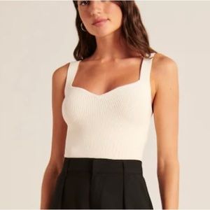 Sweater material white tank